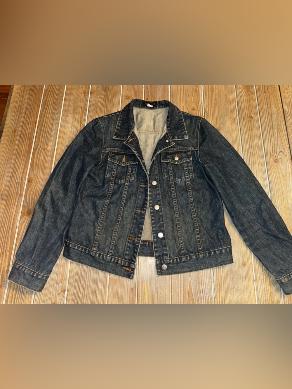 J. Crew Denim button down jacket. 100% cotton blue - Picture 2 of 8
